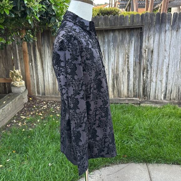 NWT Beverly Hills Polo Club Men’s Black Jacquard Button Front Shirt L New - Picture 4 of 11